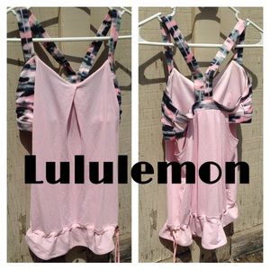 Lululemon pink drawstring tank top camo