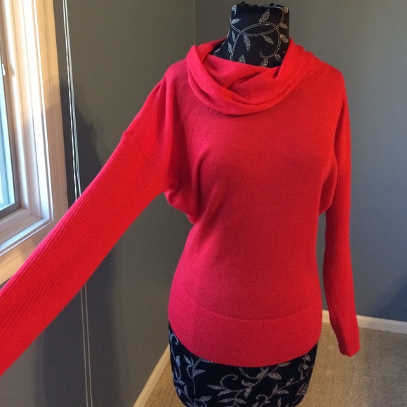 Ann Taylor Loft red wool loose knit sweater - Picture 3 of 4