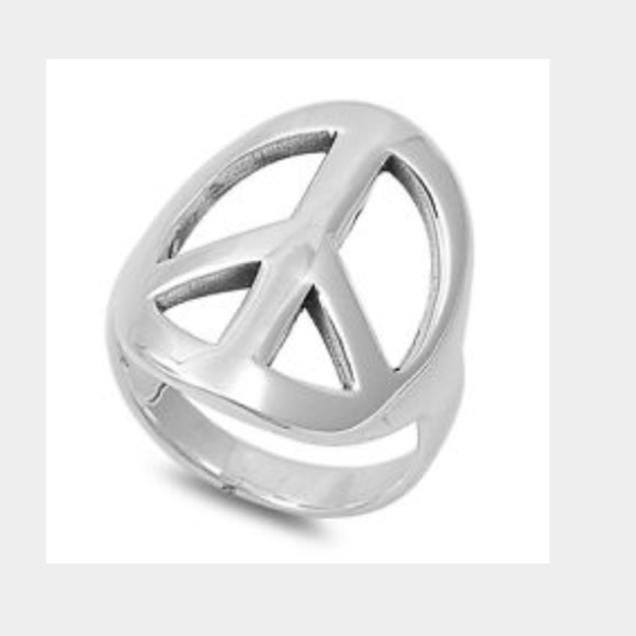 Coach sterling silver peace ring