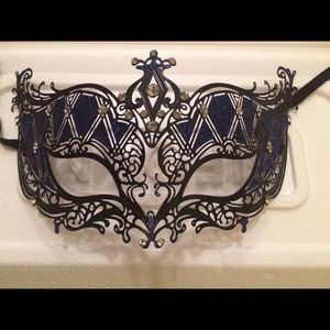 Black and blue mask with crystals