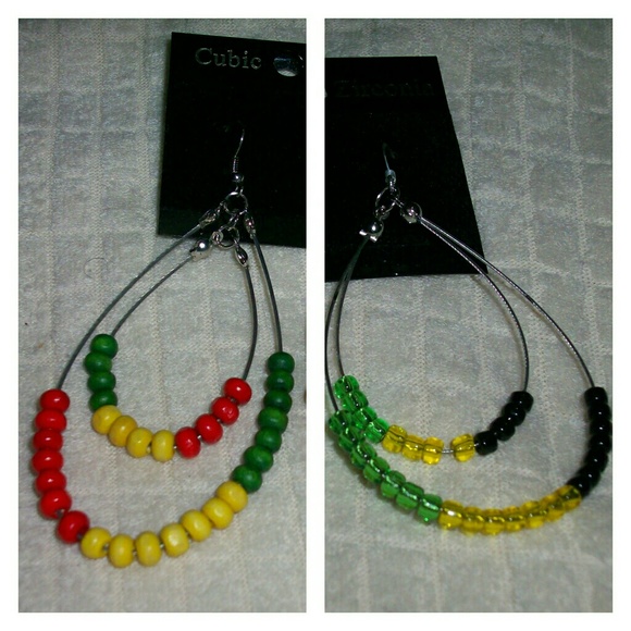 2 4 $12: Handmade Rasta & Jamaica colors earrings