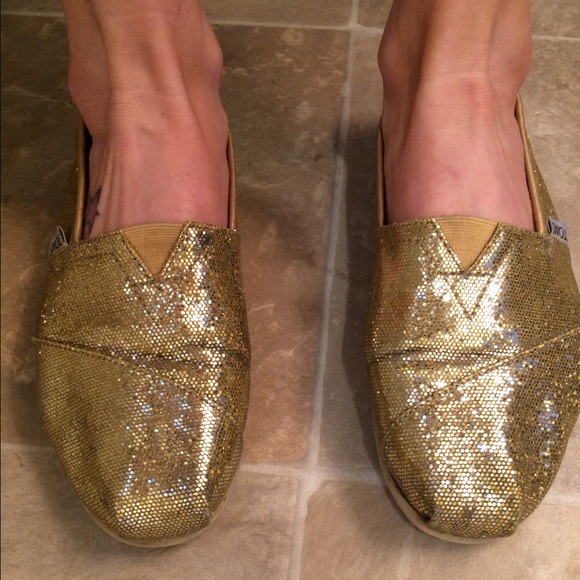 Gold Glitter TOMS