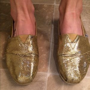 Gold Glitter TOMS