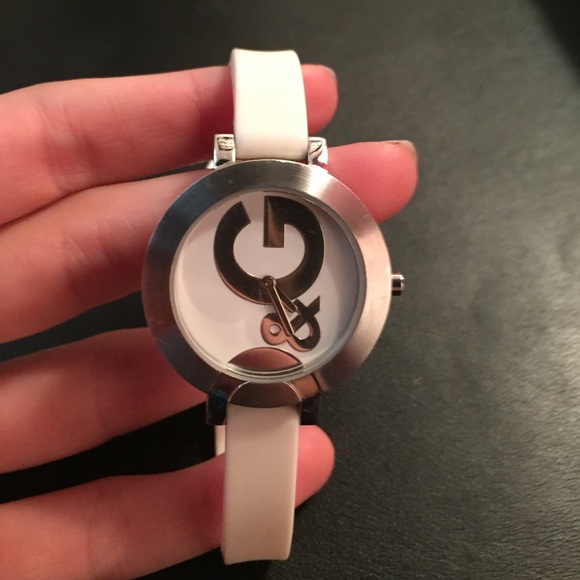 D & G white hoopla watch