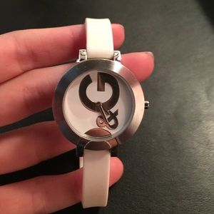 D & G white hoopla watch