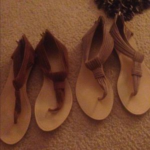 Faux suede thong sandals