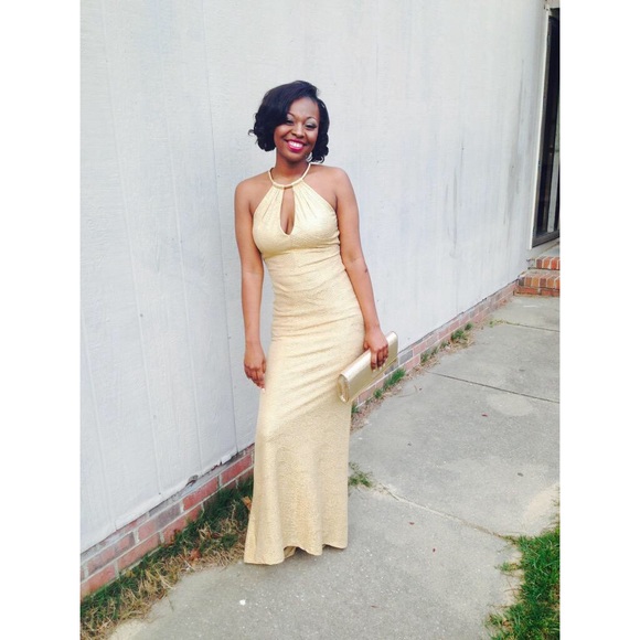 Gold prom dress