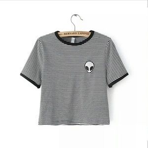 Stripped Alien T Shirt Brandy Inspired