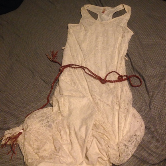 Cream floral lace dress