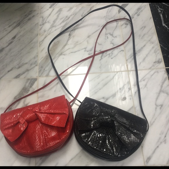 GIANI BERNINI, RED & BLACK SNAKE, LEATHER PURSE