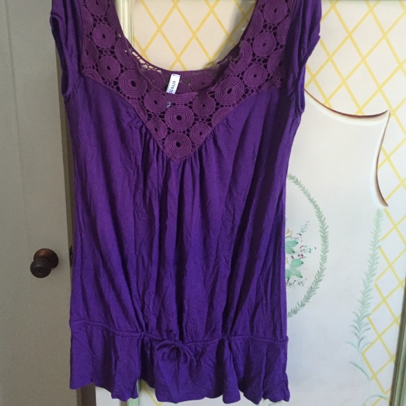 Lacey shirt with ties on bottom