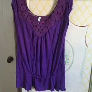 Lacey shirt with ties on bottom