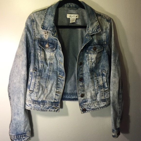Acid Wash Denim Jean Jacket - Picture 1 of 3
