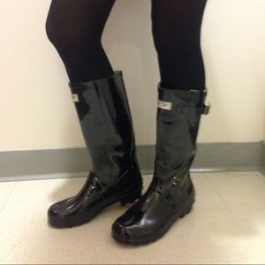 Black rain boots