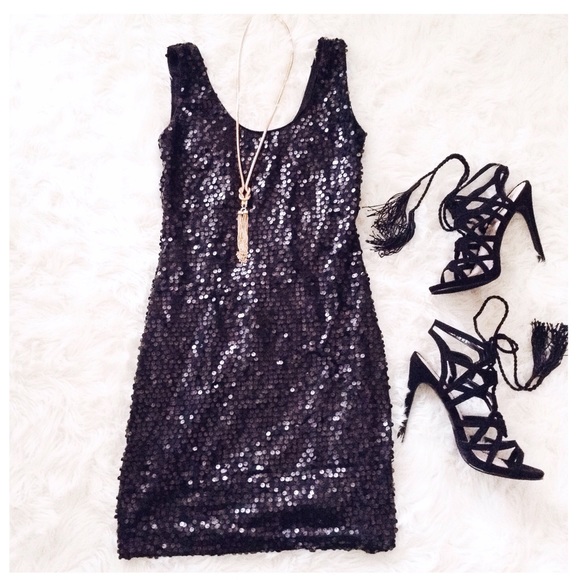 As u wish Dresses & Skirts - Black Sequin Mini Dress