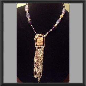 Antique Reworked Egyptian Pendant Beaded Necklace