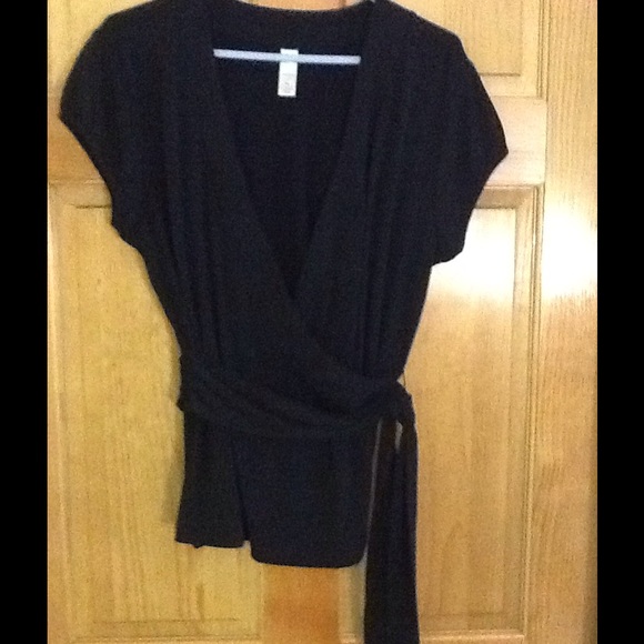 Merona Cap Sleeve Faux Wrap Tie Waist Dress Top XL