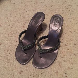 Pelle Moda jeweled strap sandal low heel