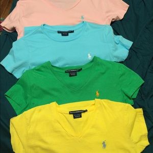 4 short sleeve woman's fit Ralph Lauren tees