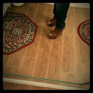 Dots Peep Toe Swede Shoes