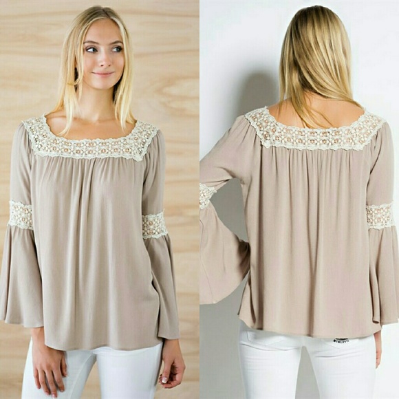 Boutique Tops - Mocha Lace Top