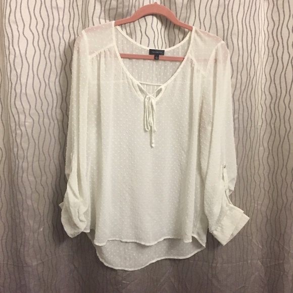 Sheer Ivory Swiss dot top