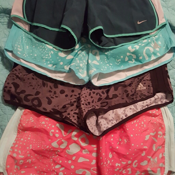 Four pair of workout shorts