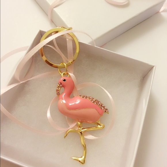 Flamingo Charm Key Ring