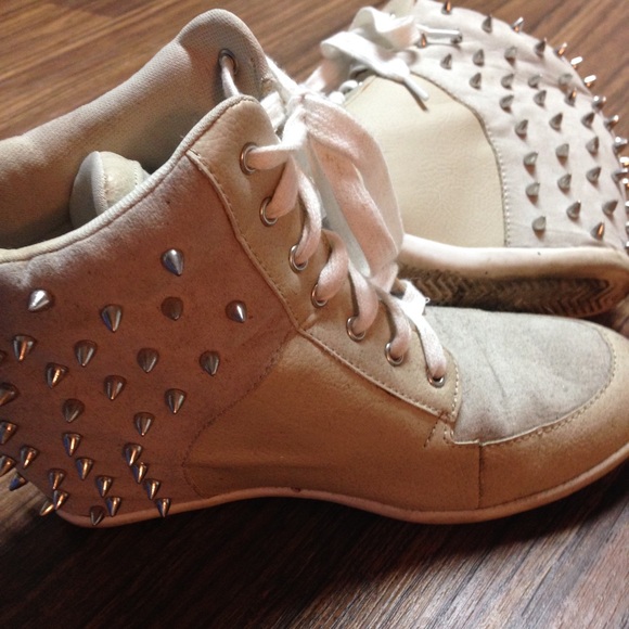 Shoes - Studded hidden wedge "high tops"