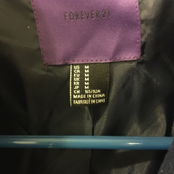 Forever 21 Long Dark Blue Jacket - Picture 2 of 2