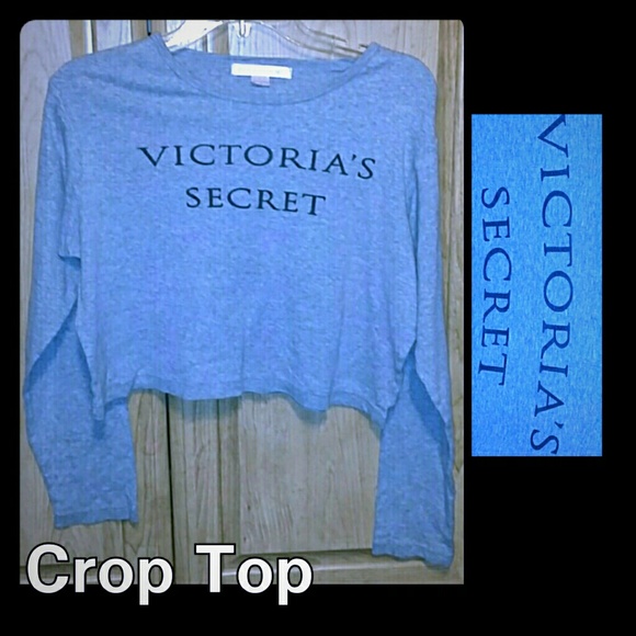 Victoria's Secret Tops - Victoria secret gray logo large long sleeve top