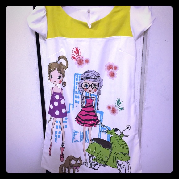 Lovely Printed Anime Girls Dress
