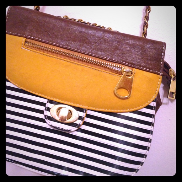 Modcloth Tritone Nautical Striped Crossbody Bag