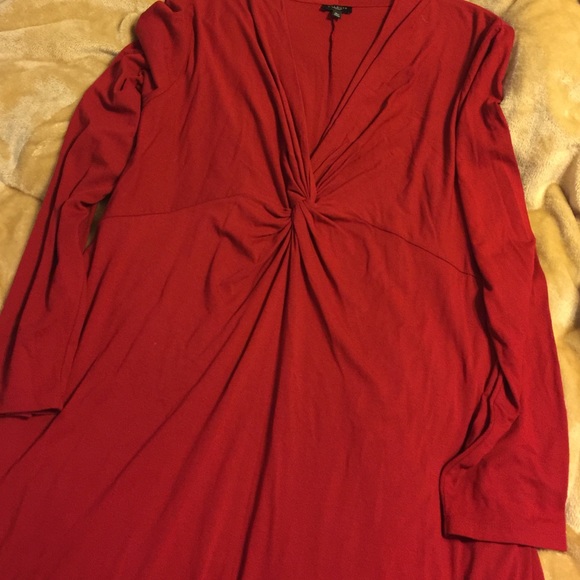 Talbots Red Matte Jersey Midi Dress size 18w