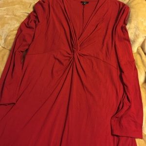 Talbots Red Matte Jersey Midi Dress size 18w