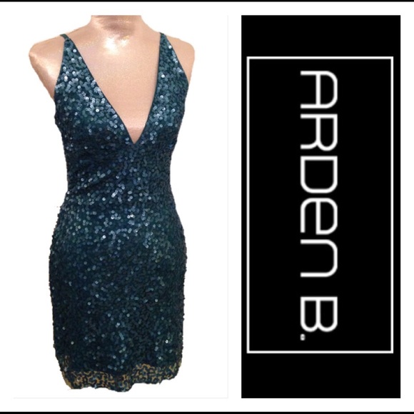 Arden B Dresses & Skirts - Arden B Teal / Turquoise Sequin dress size Small