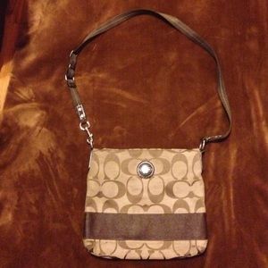 Authentic Brown classic C cross body bag