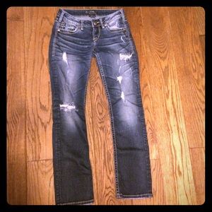 Silver jeans, size 26, straight leg