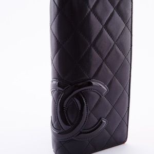 Chanel Ligne Cambon black leather wallet or clutch