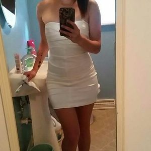 White Strapless Mini Dress