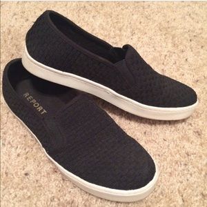 Report Black Woven Slip-On Sneakers