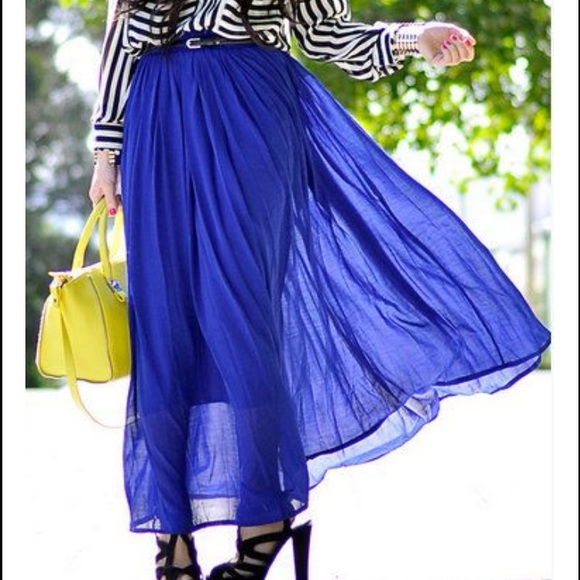 Royal blue maxi skirt - Picture 4 of 4