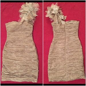 Metallic Ruched Dress