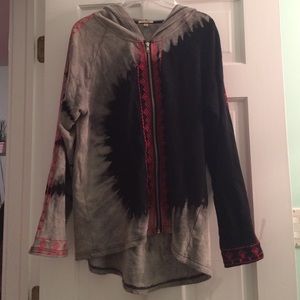 Tie Die Hippy Zip up Hooded Sweatshirt