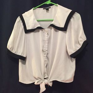 Sailor blouse crop top