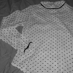 Chiffon Cream and Black Polka Dot Shirt