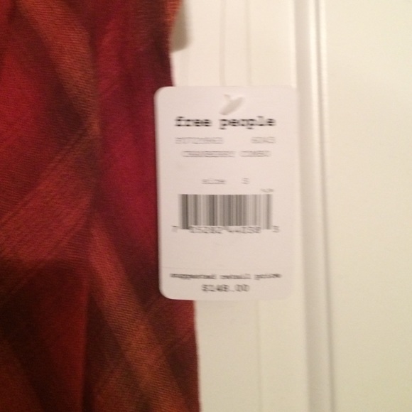 NWT Free People hi-low red plaid dress. - Picture 2 of 4
