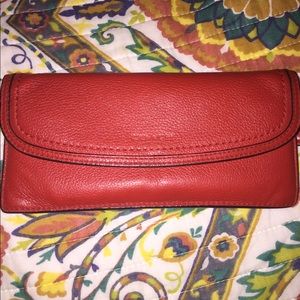 Red leather coach wallet