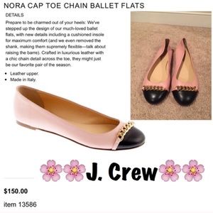 J. Crew Nora Cap Toe Chain Ballet Flats!!!