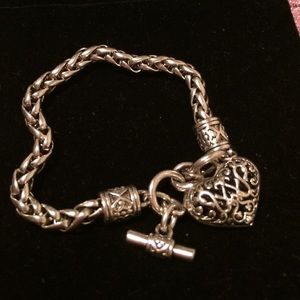 Silpada Sterling Silver Cable Heart Bracelet